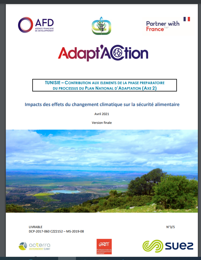 Impacts des effets du changement climatique sur la sécurité alimentaire Livrable 3