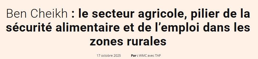 le secteur agricole, pilier de la sécurité alimentaire et de l’emploi dans les zones rurales