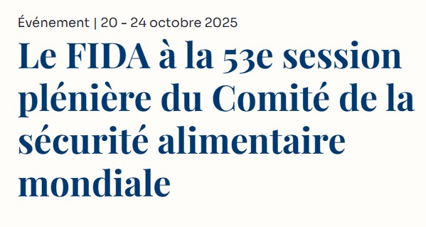 Le FIDA à la 53e session plénière du Comité de la sécurité alimentaire mondiale
